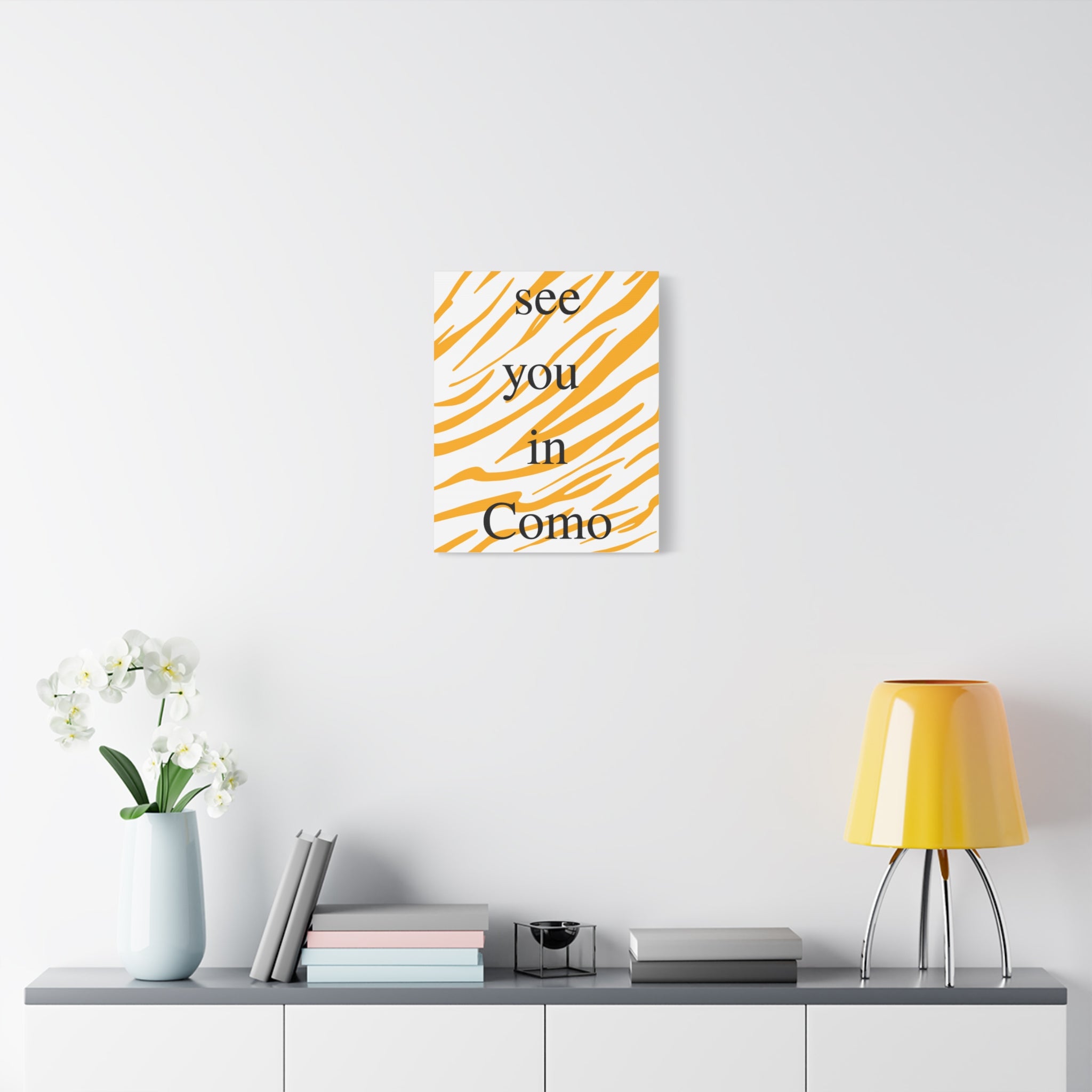 Stylish Canvas Wall Art, see you in Como, Zebra Pattern Decor, Gift for Nature Lovers, Home Decoration, Modern Wall Art