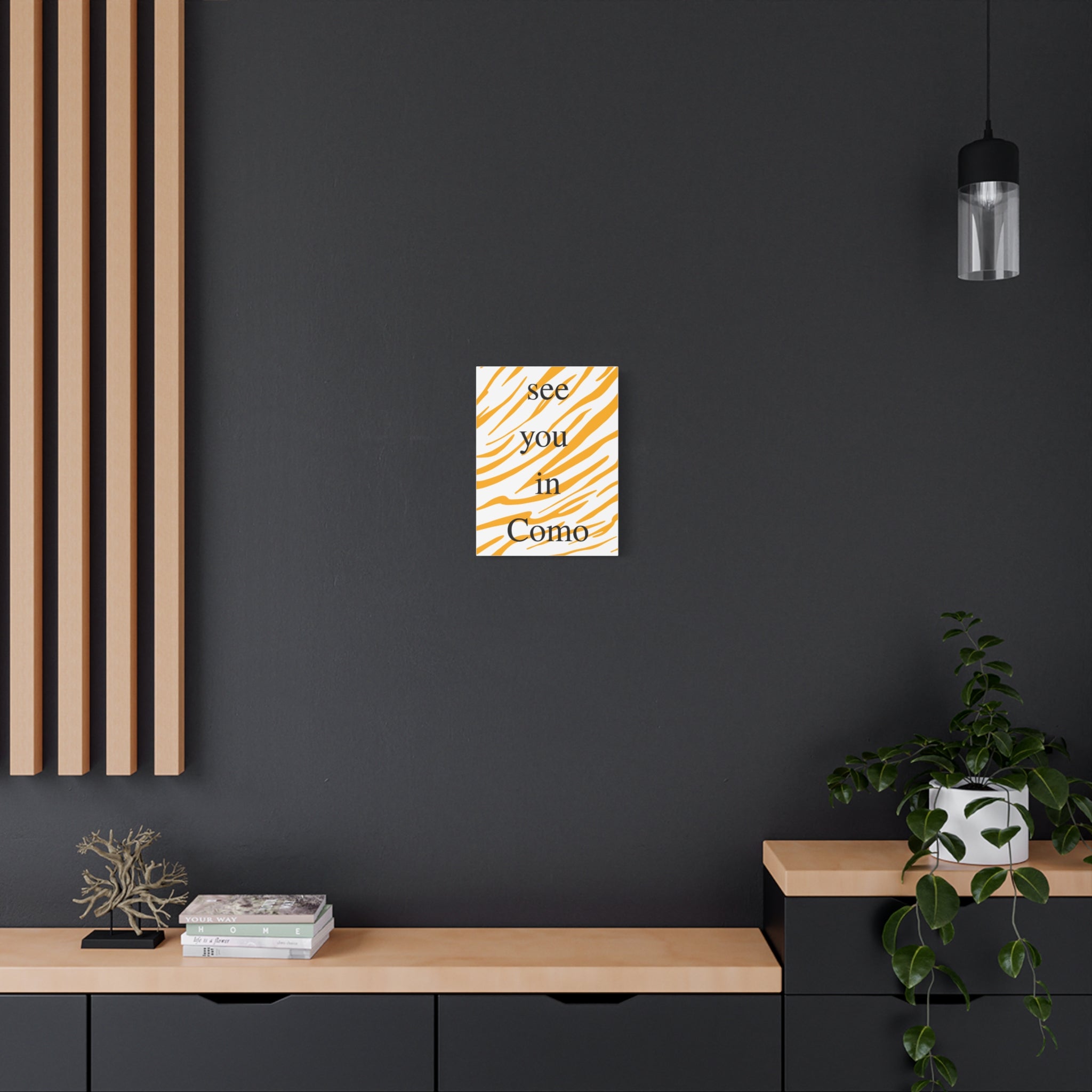 Stylish Canvas Wall Art, see you in Como, Zebra Pattern Decor, Gift for Nature Lovers, Home Decoration, Modern Wall Art