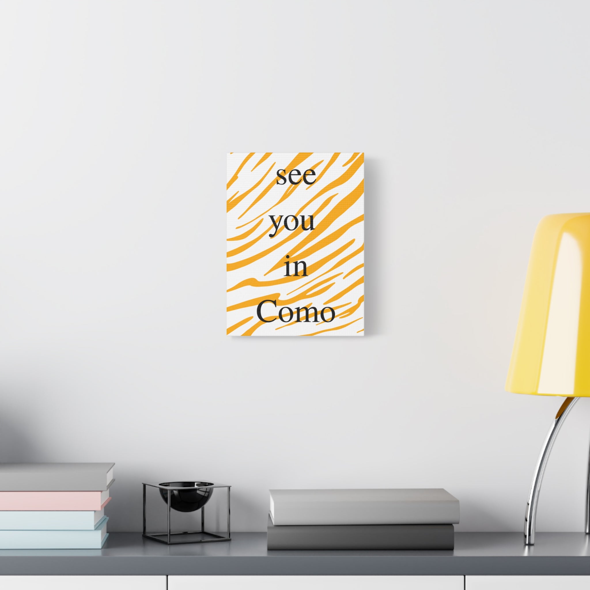 Stylish Canvas Wall Art, see you in Como, Zebra Pattern Decor, Gift for Nature Lovers, Home Decoration, Modern Wall Art