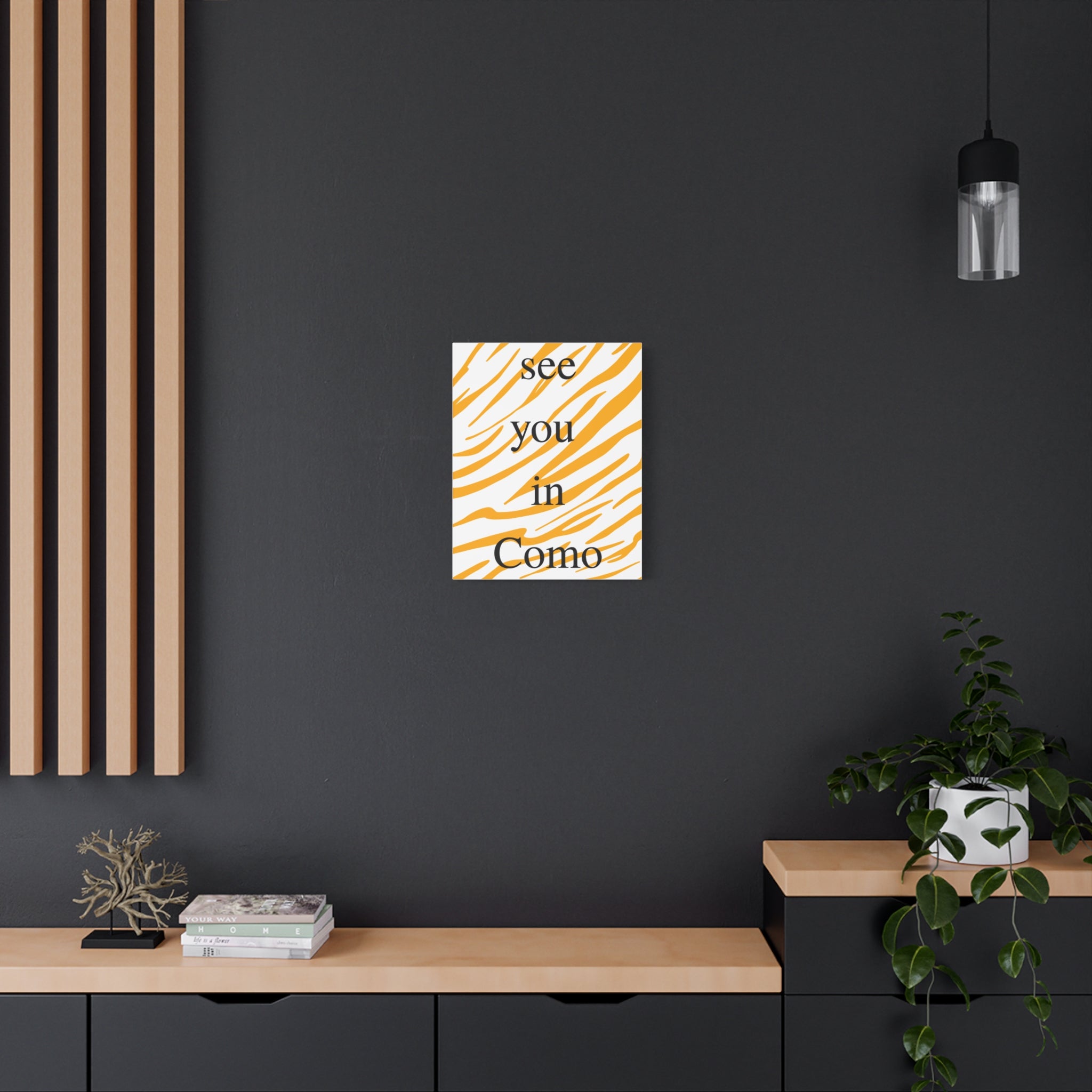 Stylish Canvas Wall Art, see you in Como, Zebra Pattern Decor, Gift for Nature Lovers, Home Decoration, Modern Wall Art