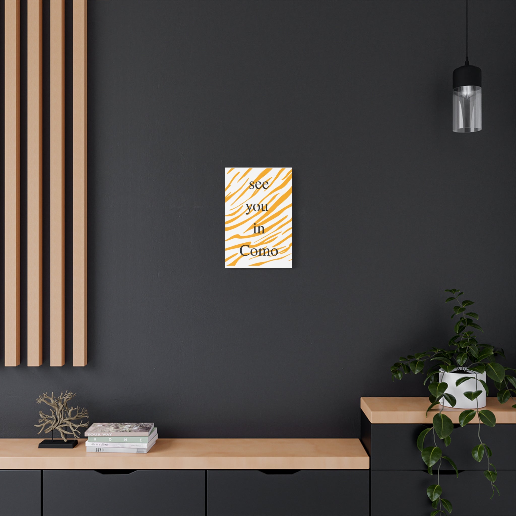 Stylish Canvas Wall Art, see you in Como, Zebra Pattern Decor, Gift for Nature Lovers, Home Decoration, Modern Wall Art