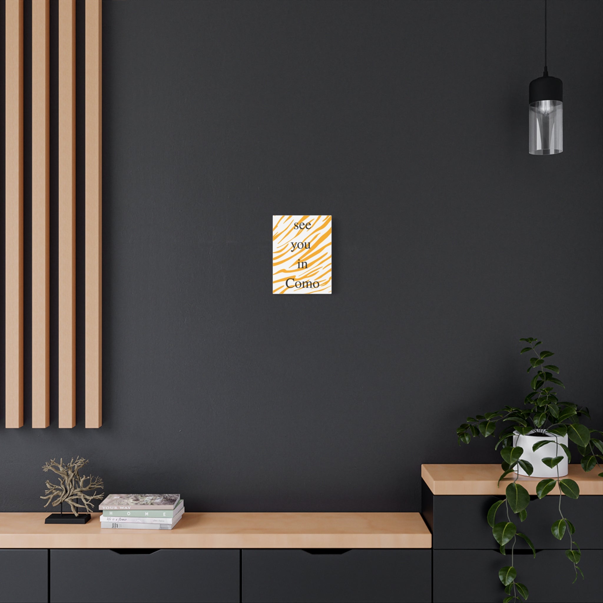 Stylish Canvas Wall Art, see you in Como, Zebra Pattern Decor, Gift for Nature Lovers, Home Decoration, Modern Wall Art