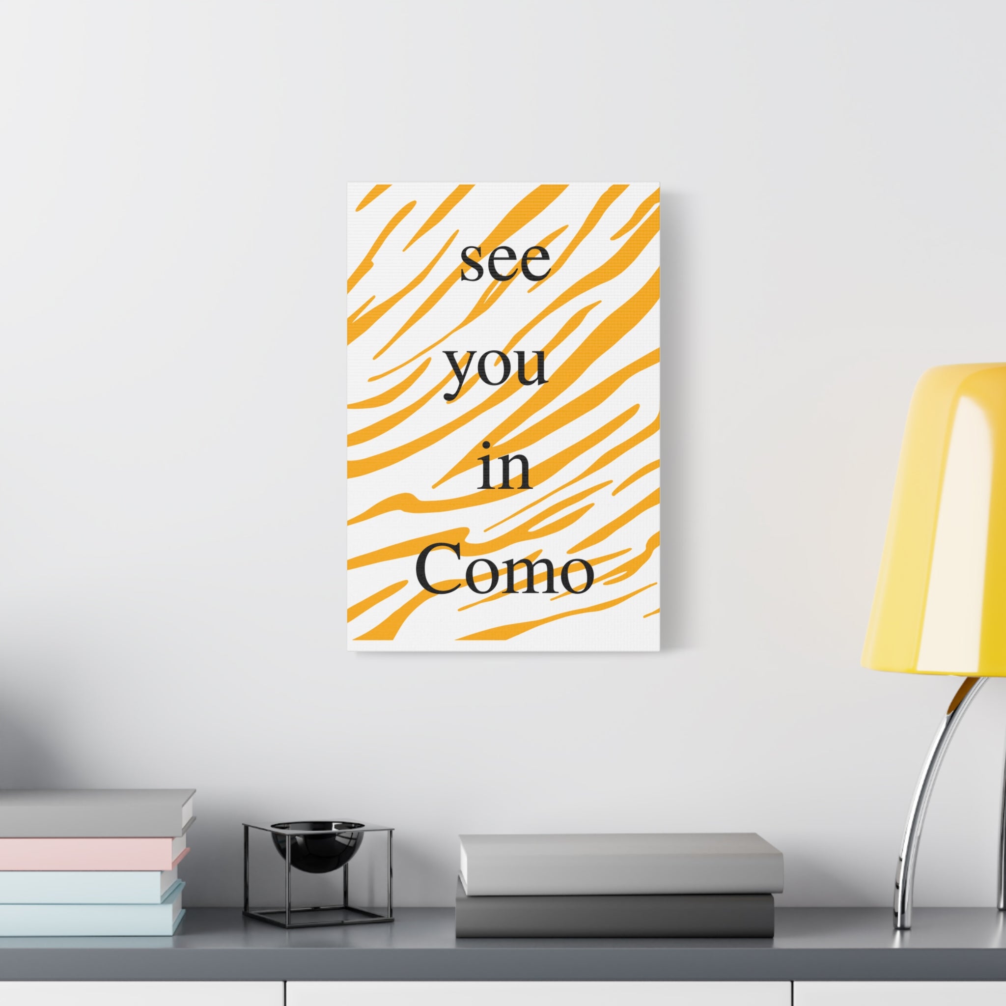 Stylish Canvas Wall Art, see you in Como, Zebra Pattern Decor, Gift for Nature Lovers, Home Decoration, Modern Wall Art