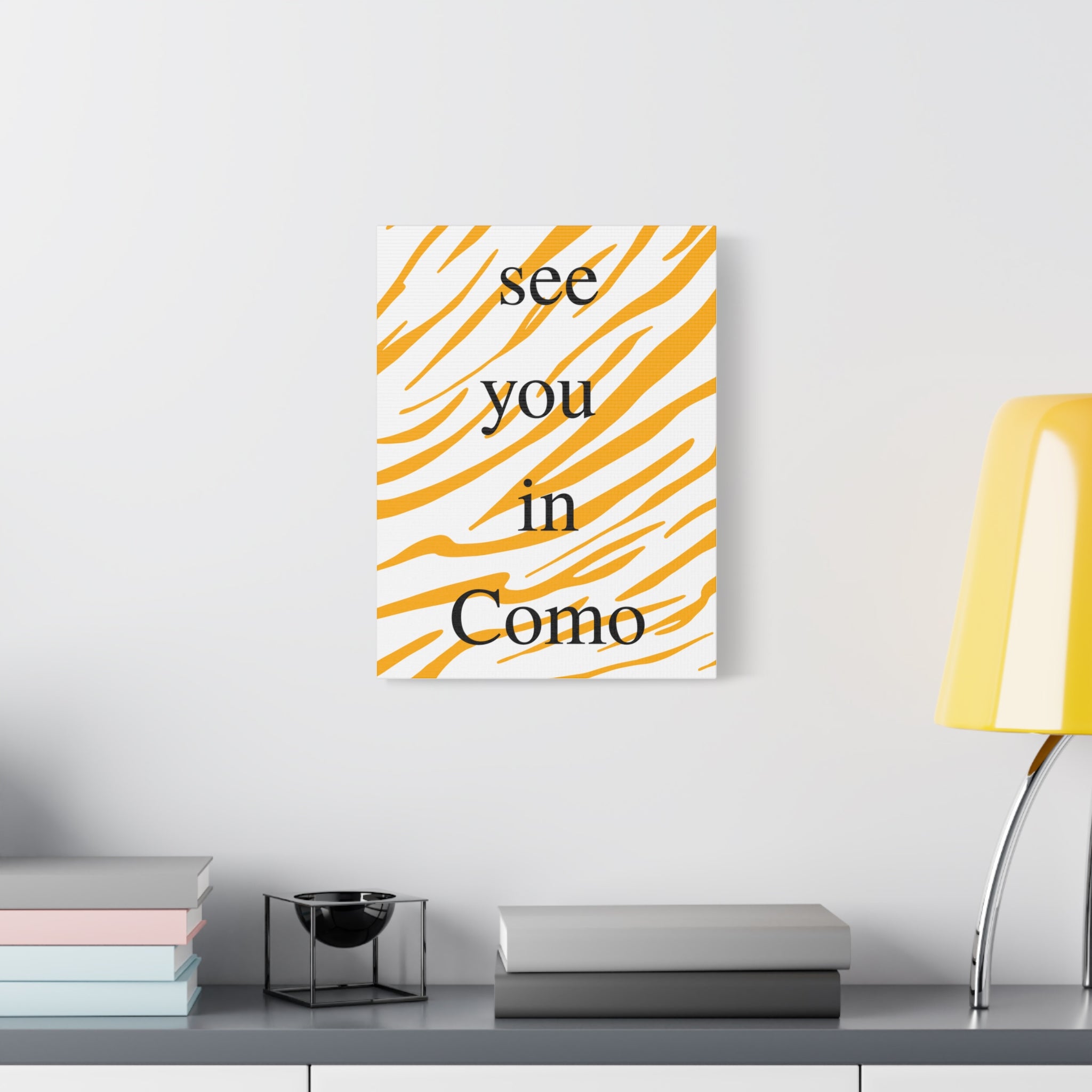 Stylish Canvas Wall Art, see you in Como, Zebra Pattern Decor, Gift for Nature Lovers, Home Decoration, Modern Wall Art